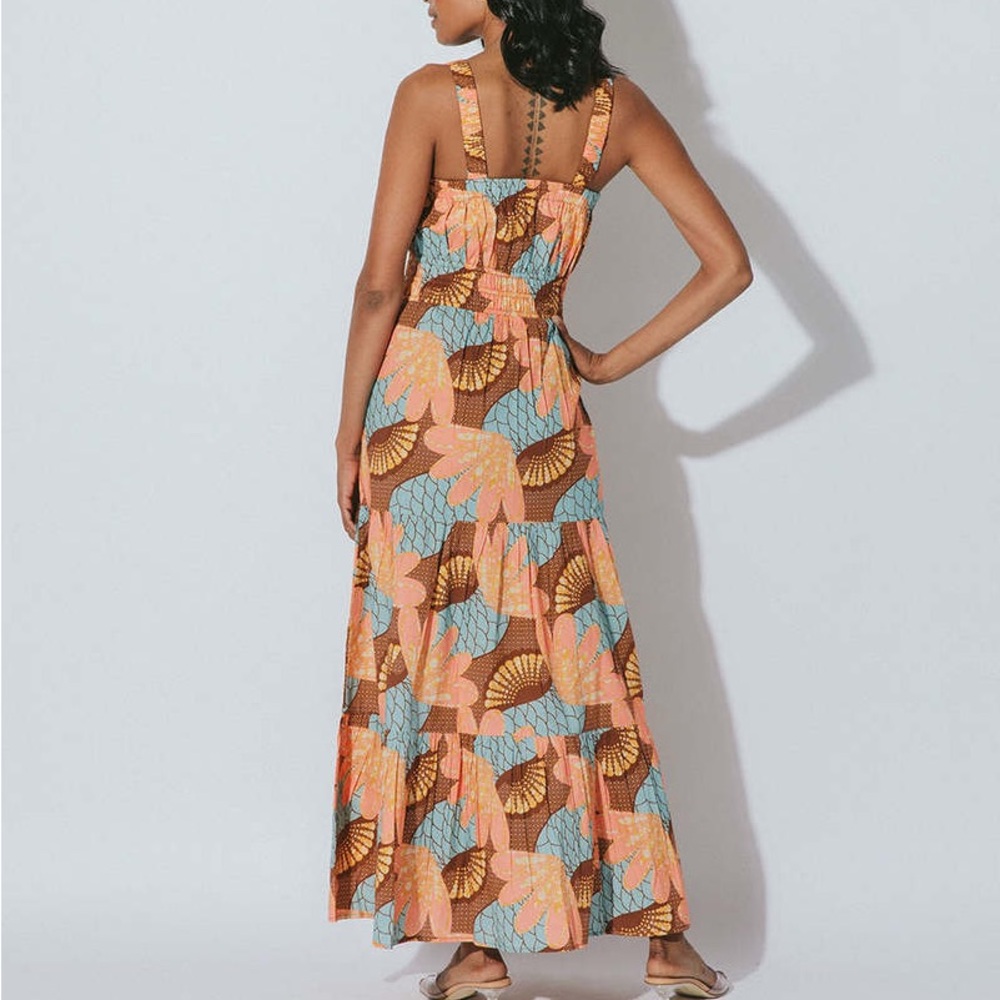 CLEOBELLA Jolene Smocked Ankle Maxi Midi Dress 100% GOTS Organic Cotton NEW - Picture 2 of 15